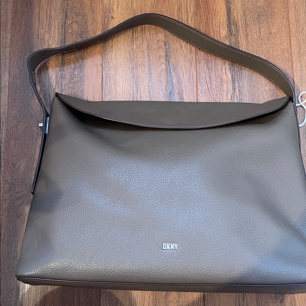 DKNY Taupe Leather Handbag